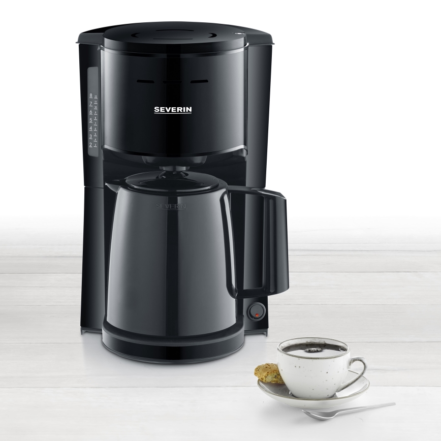 Severin KA 9306 - Koffiezetapparaat met thermoskan 1 l 1000W/230V zwart