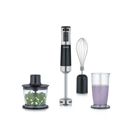 Severin SM 3772 - Staafmixer met accessoires, 600 W / 230 V, roestvrij staal/zwart