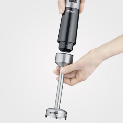 Severin SM 3772 - Staafmixer met accessoires, 600 W / 230 V, roestvrij staal/zwart