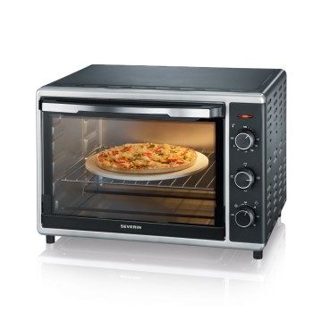Severin TO 2058 - Heteluchtoven met grillfunctie en pizzasteen 1800 W/230 V 42 l zwart