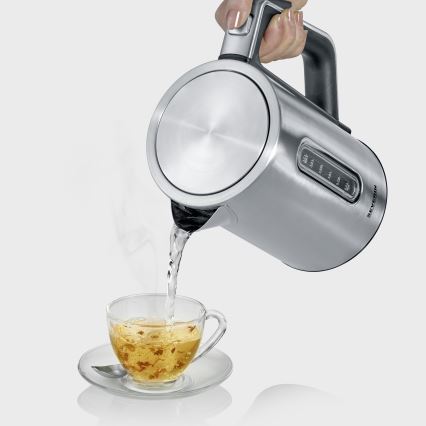 Severin WK 3418 - Elektrische waterkoker 1,7 l 3000W/230V roestvrij staal/zwart