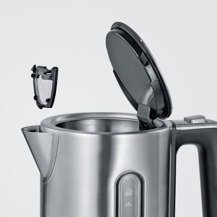 Severin WK 3418 - Waterkoker 1,7 l, 3000 W/230 V, roestvrij staal/zwart