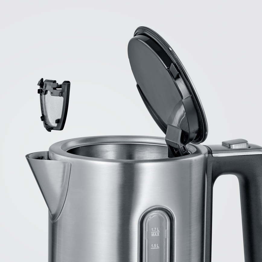 Severin WK 3418 - Waterkoker 1,7 l, 3000 W/230 V, roestvrij staal/zwart