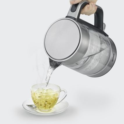 Severin WK 3420 - Elektrische waterkoker 1,7 l 2200W/230V roestvrij staal/glas