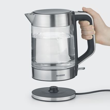 Severin WK 3420 - Elektrische waterkoker 1,7 l 2200W/230V roestvrij staal/glas