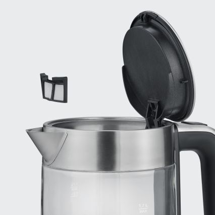 Severin WK 3420 - Elektrische waterkoker 1,7 l 2200W/230V roestvrij staal/glas