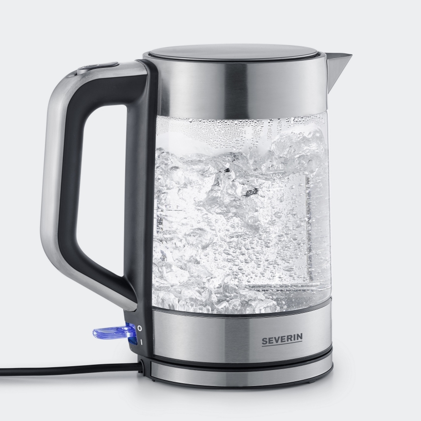 Severin WK 3420 - Elektrische waterkoker 1,7 l 2200W/230V roestvrij staal/glas