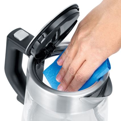 Severin WK 3468 - Elektrische waterkoker 1 l, 2200 W/230 V, roestvrij staal/glas
