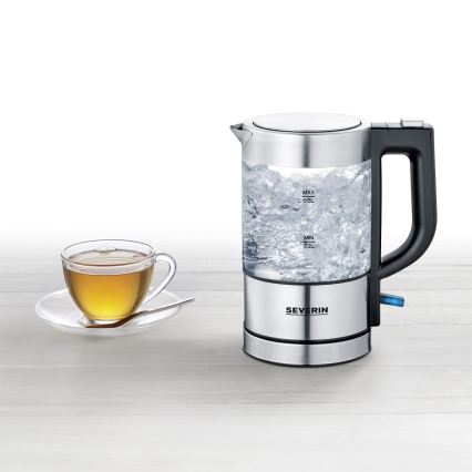 Severin WK 3472 - Snelle waterkoker 0,5 l, 1100 W/230 V, RVS/glas