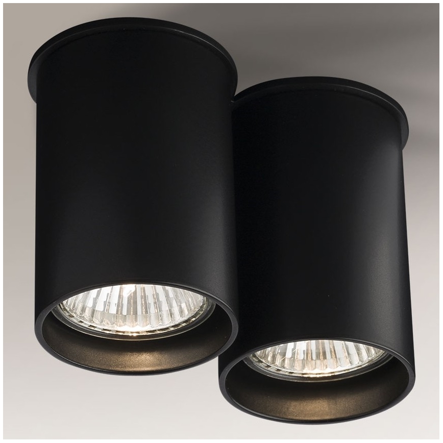 Shilo - Plafond Lamp 2xGU10/15W/230V 9 cm zwart