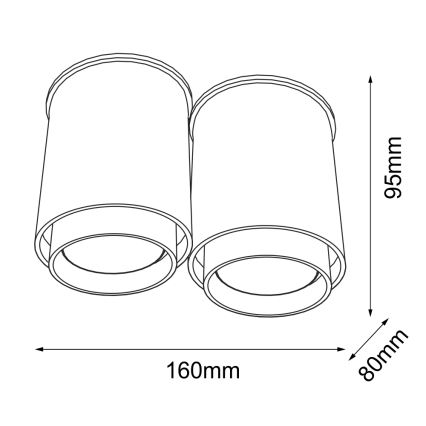 Shilo - Spot 2xGU10/15W/230V zwart