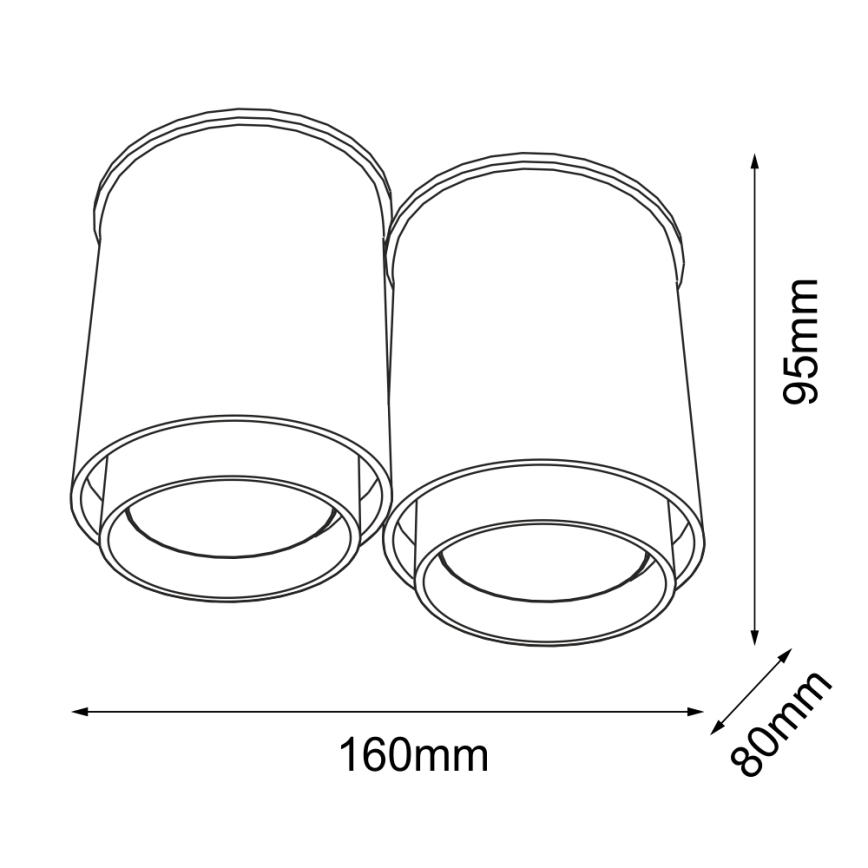 Shilo - Spot 2xGU10/15W/230V zwart