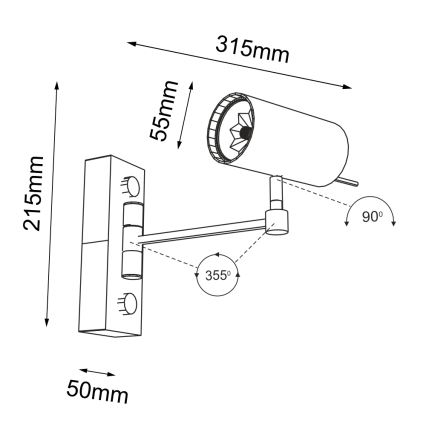 Shilo - Wand Lamp 1xGU10/15W/230V zwart