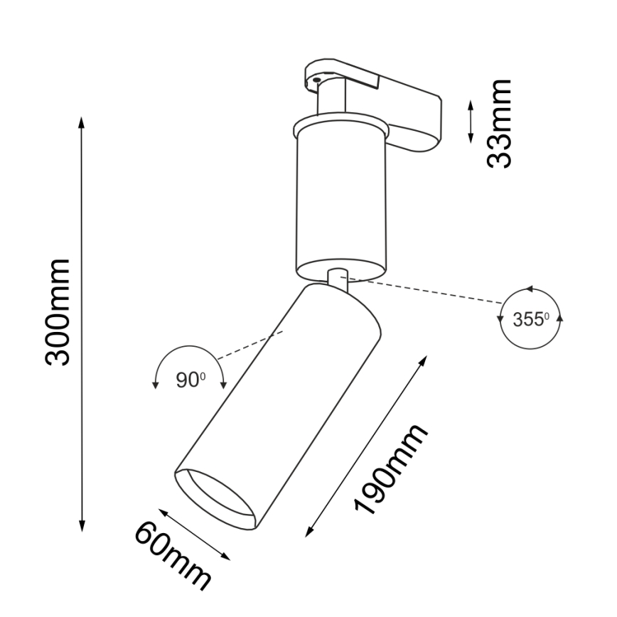 Shilo - Spot in een Rail Systeem 1xGU10/15W/230V zwart
