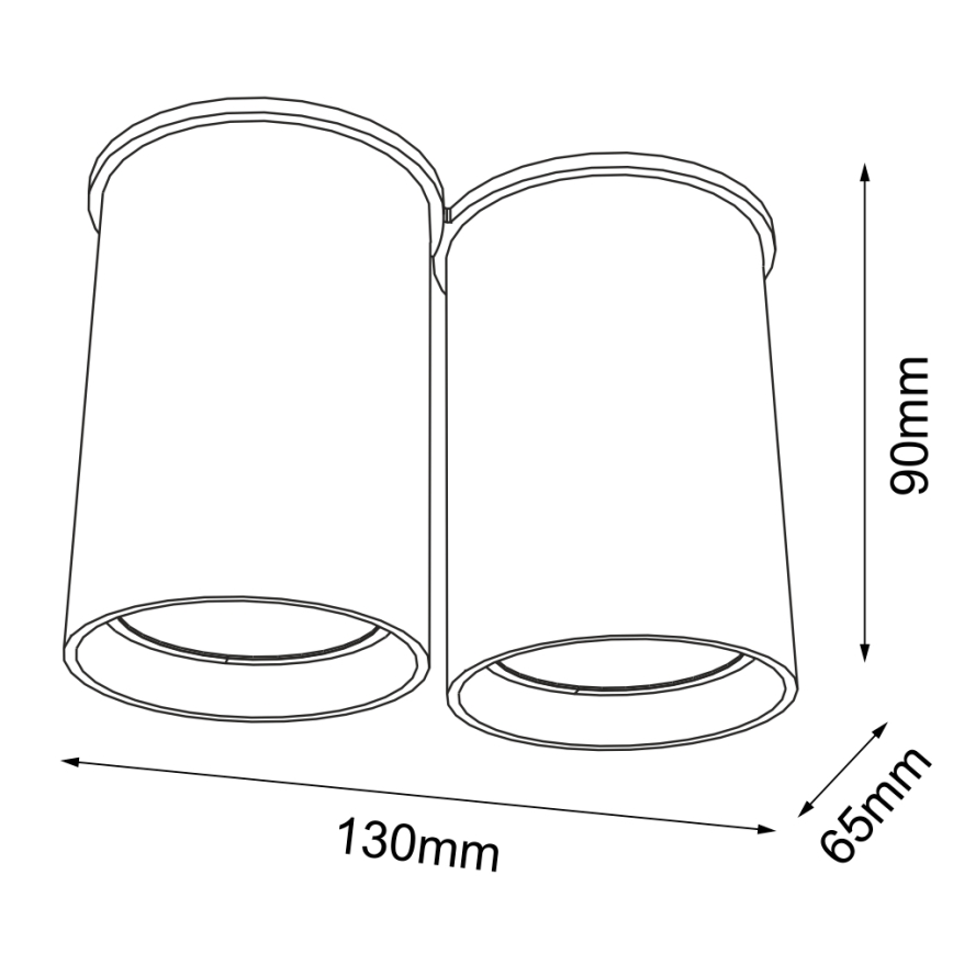 Shilo - Plafond Lamp 2xGU10/15W/230V 9 cm wit