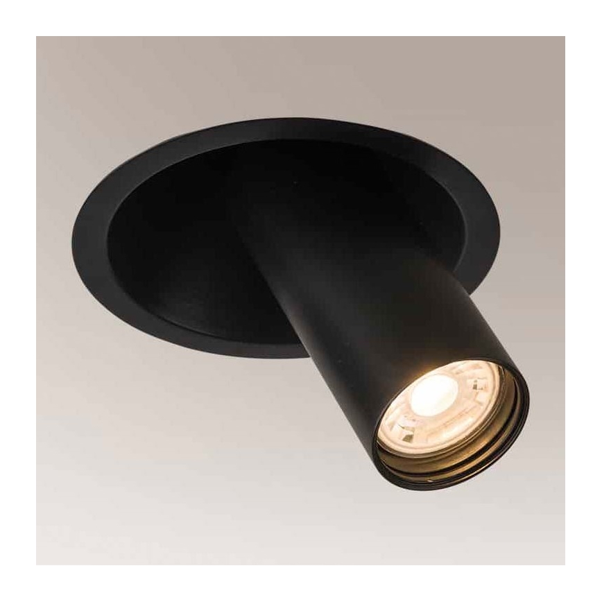 Shilo - Inbouwspot 1xGU10/MR11/15W/230V diameter 11 cm zwart
