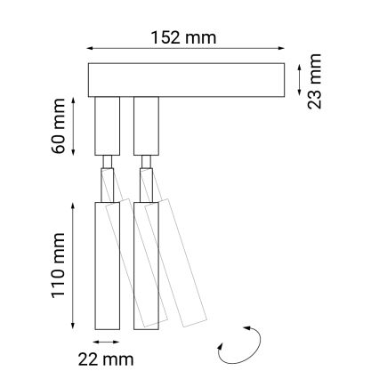 Shilo - Wand Spot 2xG9/10W/230V zwart