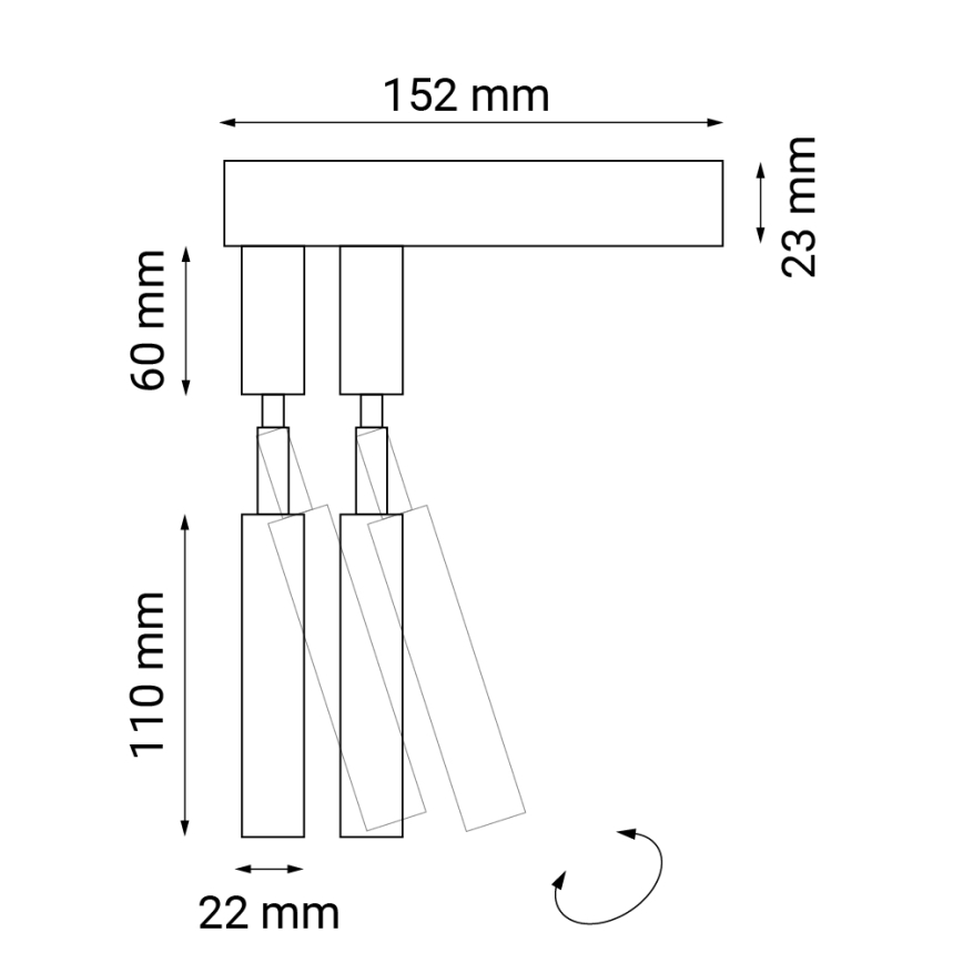 Shilo - Wand Spot 2xG9/10W/230V zwart
