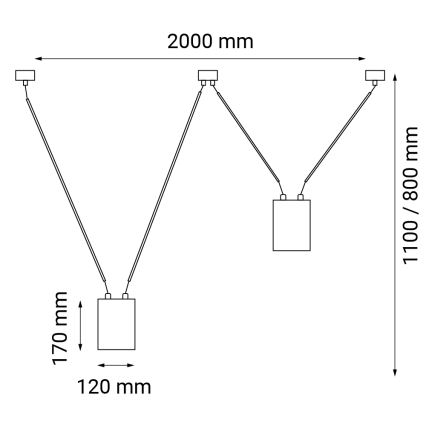 Shilo - Hanglamp aan een koord 2xGU10/15W/230V spin zwart