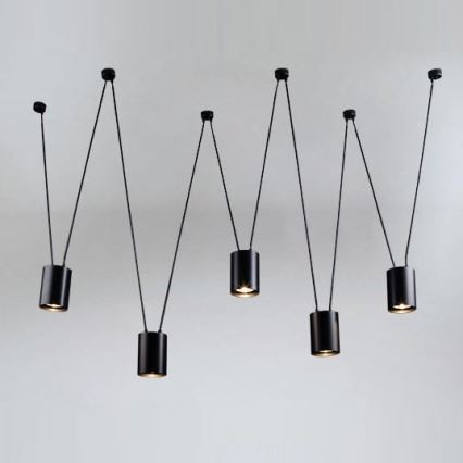 Shilo - Hanglamp aan een koord 5xGU10/15W/230V spin zwart