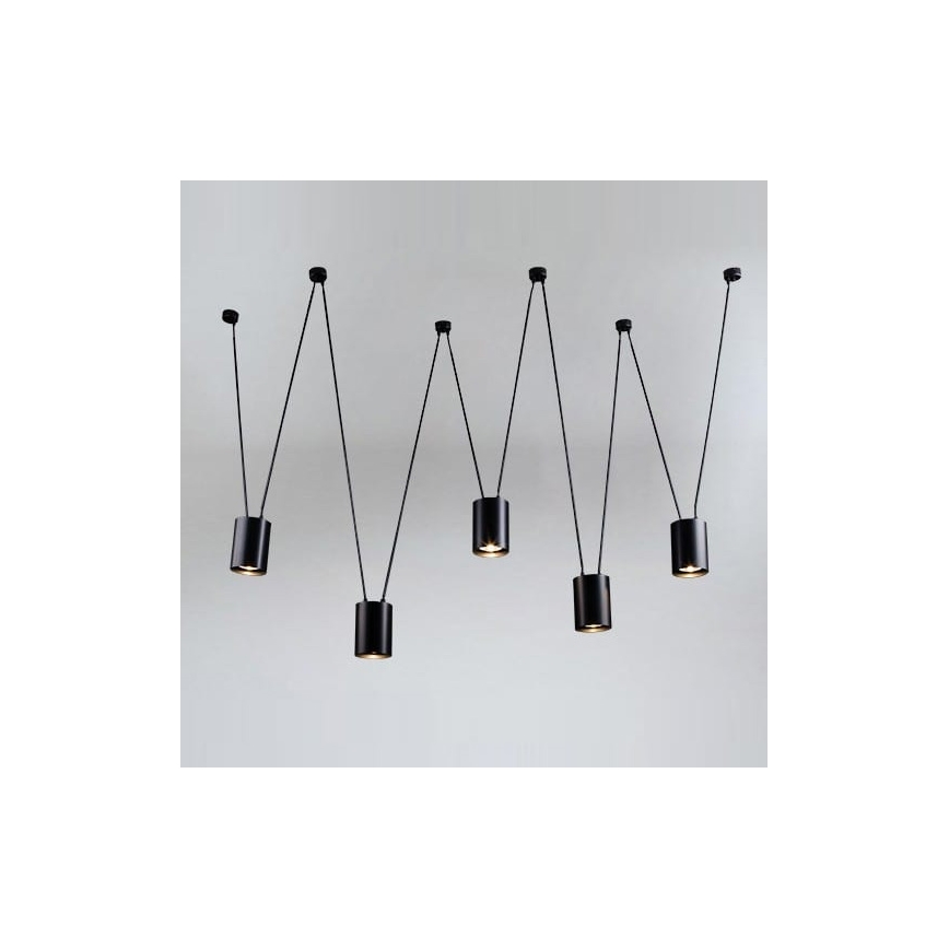 Shilo - Hanglamp aan een koord 5xGU10/15W/230V spin zwart