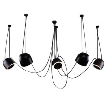 Shilo 9038 - Hanglamp aan een touwtje DOHAR 5xE14/15W/230V zwart
