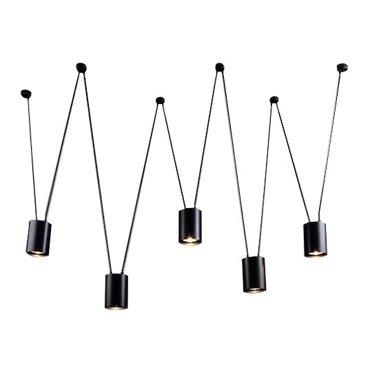 Shilo - Hanglamp aan een koord 5xGU10/15W/230V spin zwart