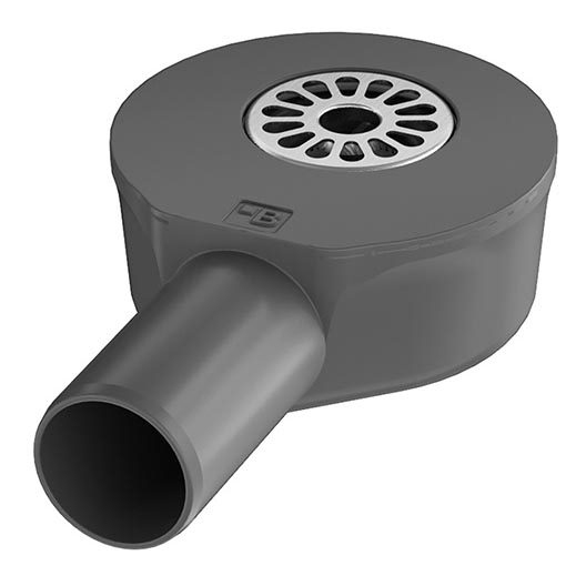 Sifon voor afvoergoot 13,1x5,7 cm grijs
