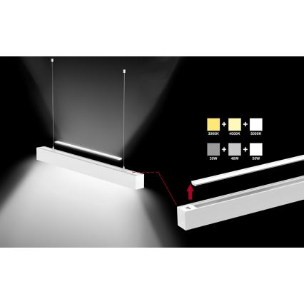 Sinclair - LED Plafondlamp LSM LED/40W/230V 3000K/4000K/5000K 120 cm zilver