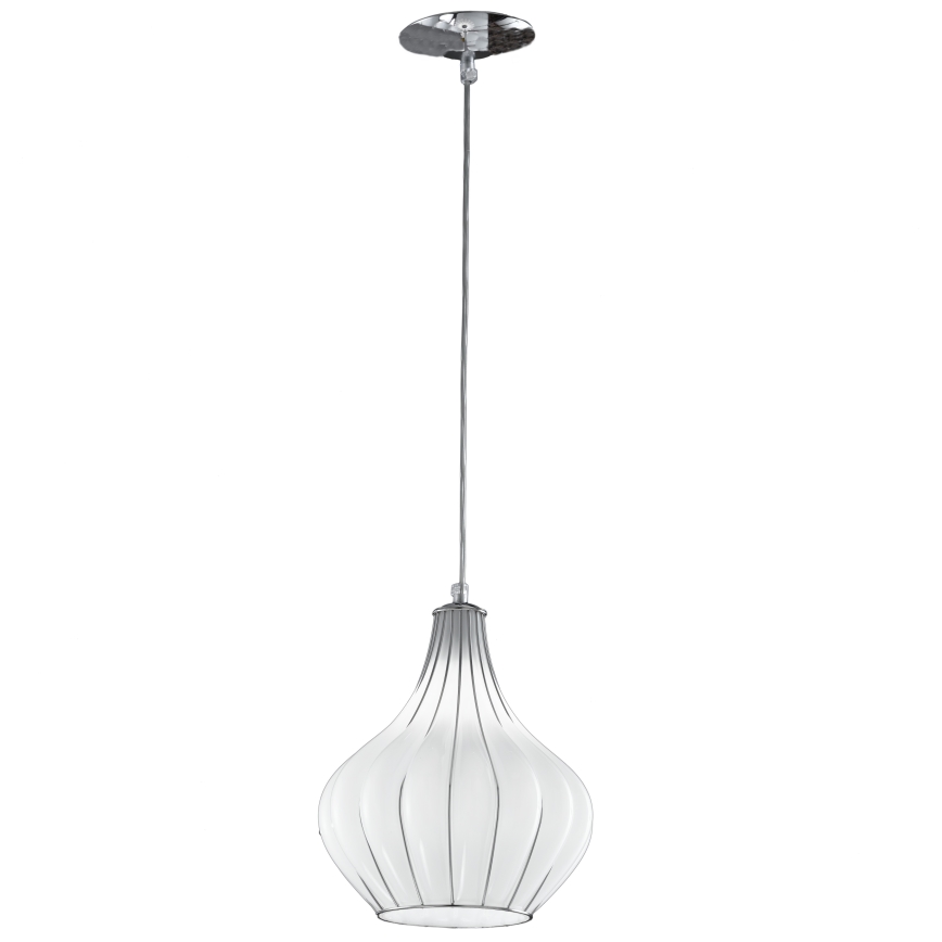 SIRU - Hanglamp aan een koord AURIGA 1xE14/40W/230V diameter 26 cm mat chroom/wit Venetiaans glas