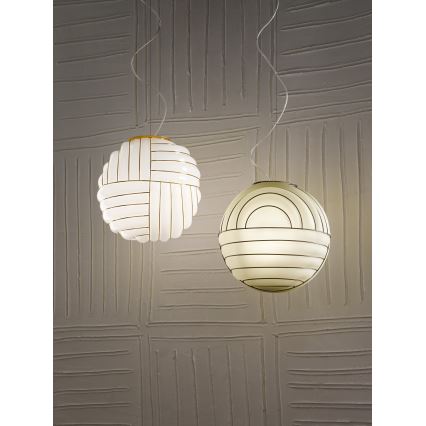 SIRU - Hanglamp aan een koord CARTESIO 1xE27/60W/230V goud/wit Venetiaans glas