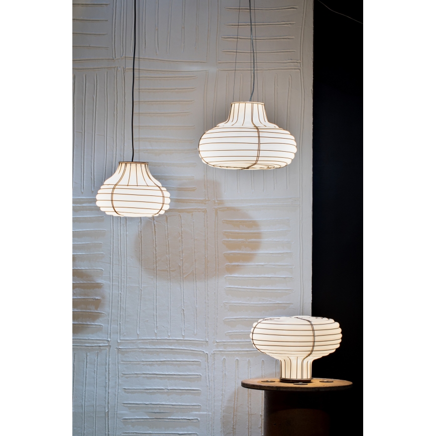 SIRU - Hanglamp aan een koord CHAPEAU 2xE14/40W/230V mat chroom/wit Venetiaans glas
