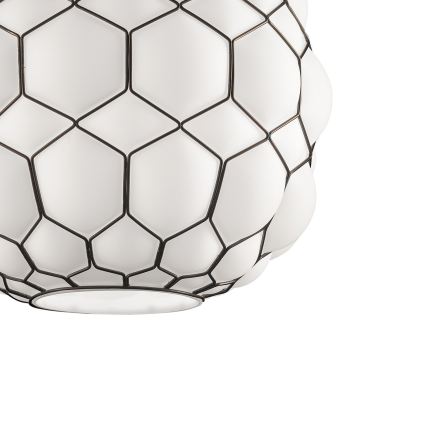 SIRU - Hanglamp aan een koord GALAPAGOS 1xE27/60W/230V zwart/wit Venetiaans glas