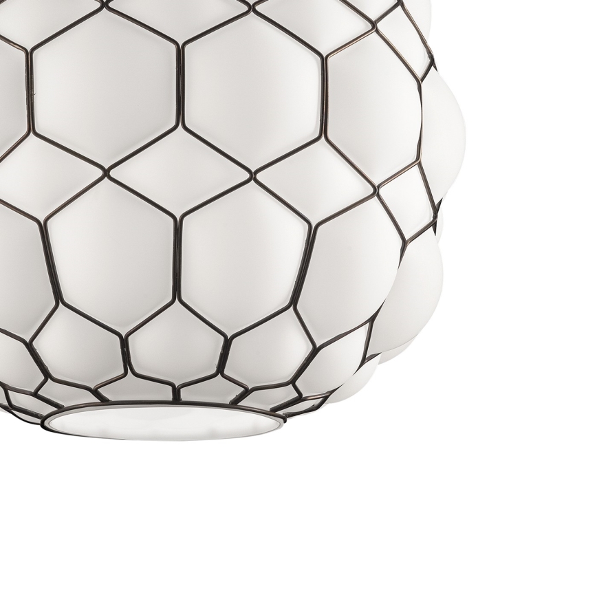 SIRU - Hanglamp aan een koord GALAPAGOS 1xE27/60W/230V zwart/wit Venetiaans glas