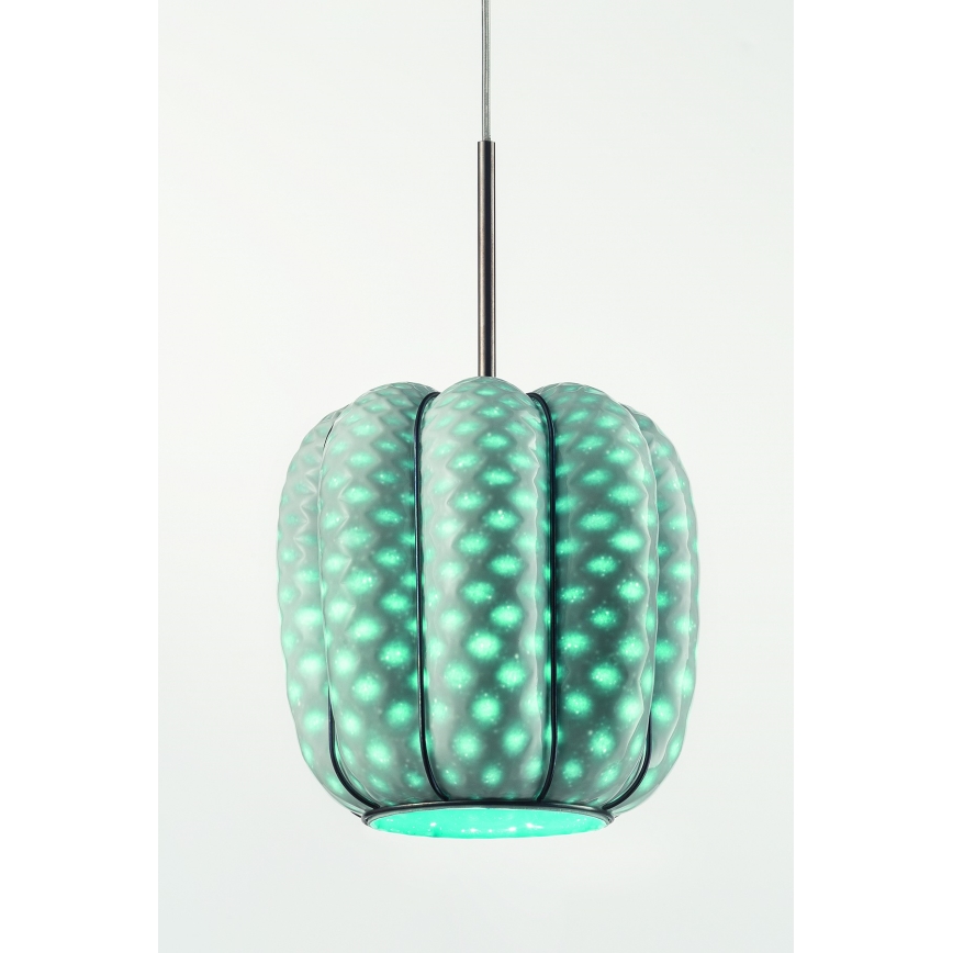 SIRU - Hanglamp aan een koord NEST 3xE27/60W/230V oranje/blauw/groen Venetiaans glas