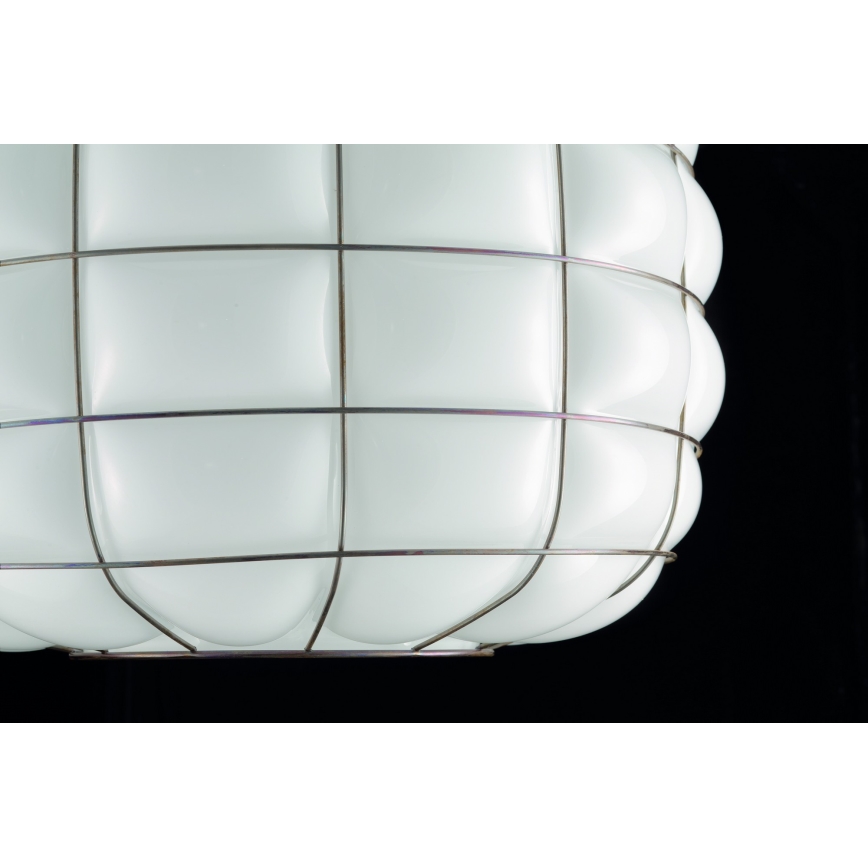SIRU - Hanglamp aan een koord TERRA 1xE27/60W/230V zwart/wit Venetiaans glas
