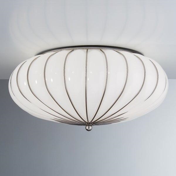 SIRU - Plafondlamp GIOVE 3xE27/60W/230V diameter 48 cm mat chroom/wit Venetiaans glas