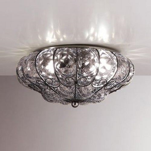 SIRU - Plafondlamp SOLE 3xE14/40W/230V diameter 31 cm doorzichtig/mat chroom Venetiaans glas