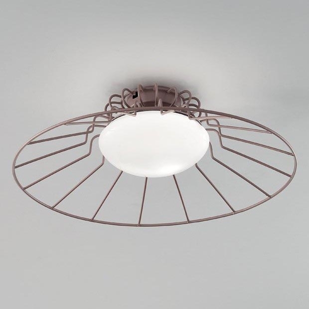 SIRU - Plafondlamp SUNRISE 1xGX53/10W/230V bruin/wit Venetiaans glas