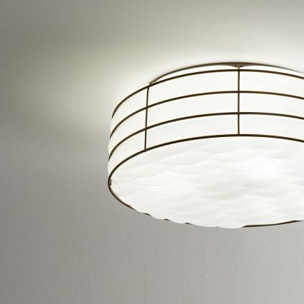 SIRU - Plafondlamp TAMIS 3xE14/40W/230V zwart/wit Venetiaans glas