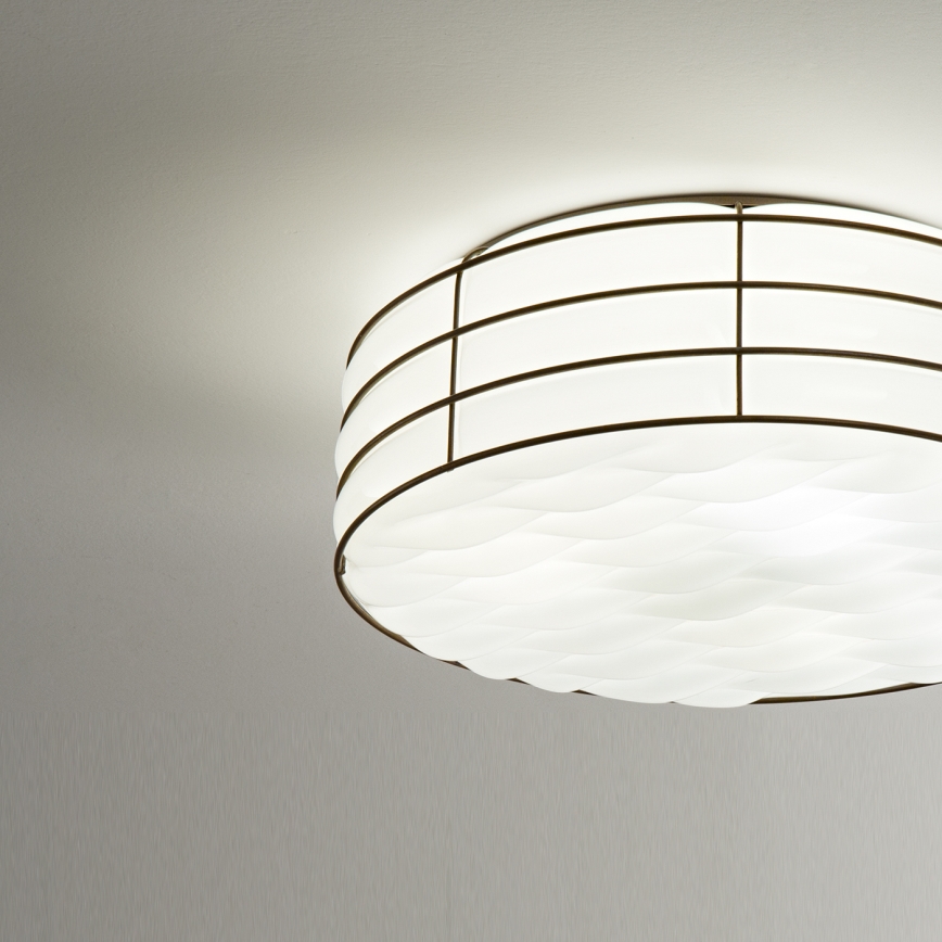 SIRU - Plafondlamp TAMIS 3xE14/40W/230V zwart/wit Venetiaans glas