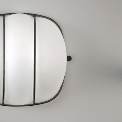 SIRU - Wandlamp CAGE 1xGX53/10W/230V 20 cm zwart/wit Venetiaans glas