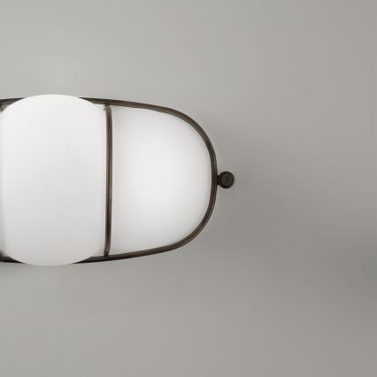 SIRU - Wandlamp CAGE 1xGX53/10W/230V 22 cm zwart/wit Venetiaans glas