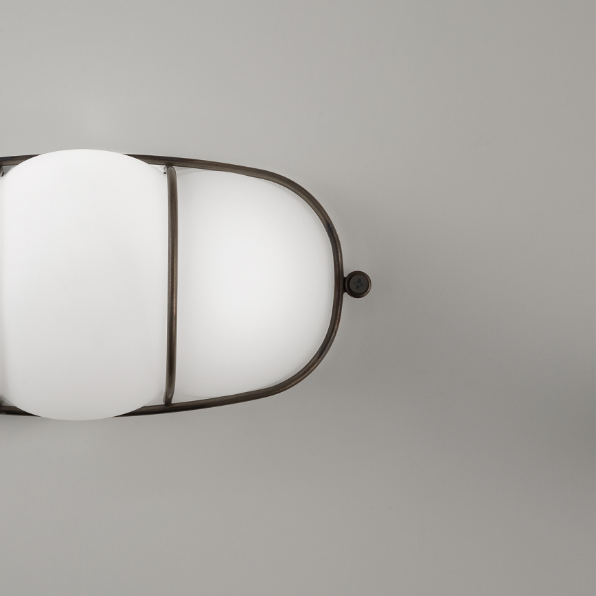 SIRU - Wandlamp CAGE 1xGX53/10W/230V 22 cm zwart/wit Venetiaans glas