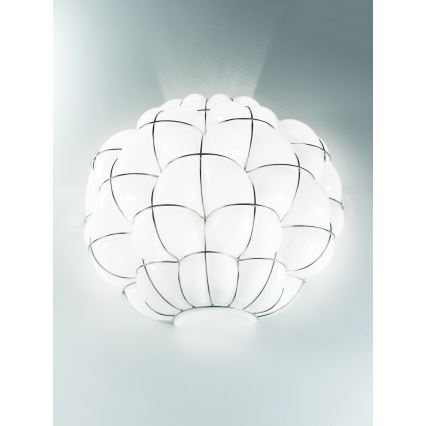 SIRU - Wandlamp POUFF 1xE27/60W/230V glanzend chroom/wit Venetiaans glas