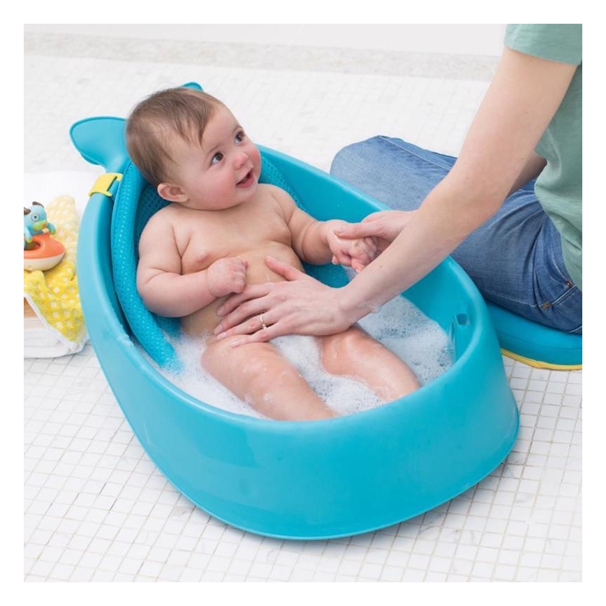 Skip Hop - Babybadje met ergonomisch matje MOBY 3 blauw