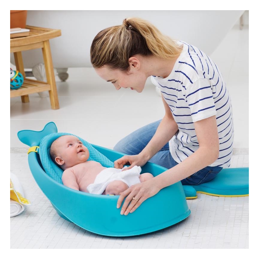 Skip Hop - Babybadje met ergonomisch matje MOBY 3 blauw