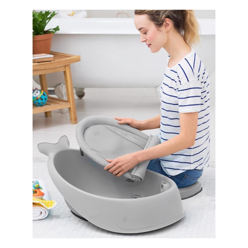 Skip Hop - Babybadje met ergonomisch matje MOBY 3 grijs