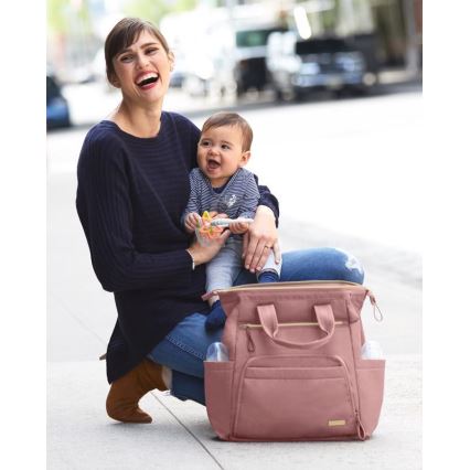 Skip Hop - Luiertas rugzak voor kinderwagen MAINFRAME Dusty rose
