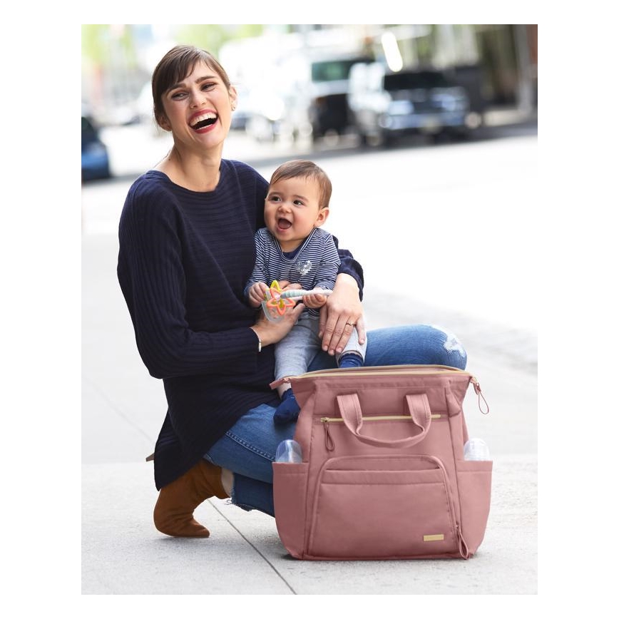 Skip Hop - Luiertas rugzak voor kinderwagen MAINFRAME Dusty rose